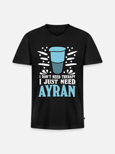 Ayran Therapy - Men's Premium Organic T-shirt with V-neck - black