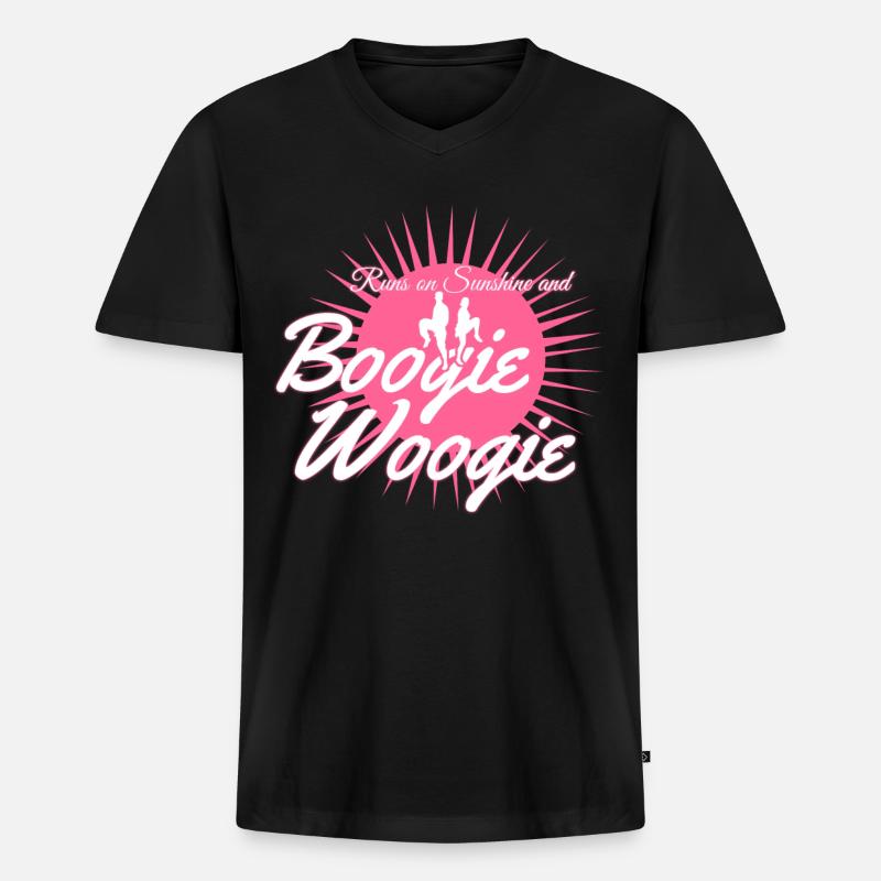 Boogie Woogie Dancing Swing - Männer Premium Bio T-Shirt mit V-Ausschnitt - Schwarz