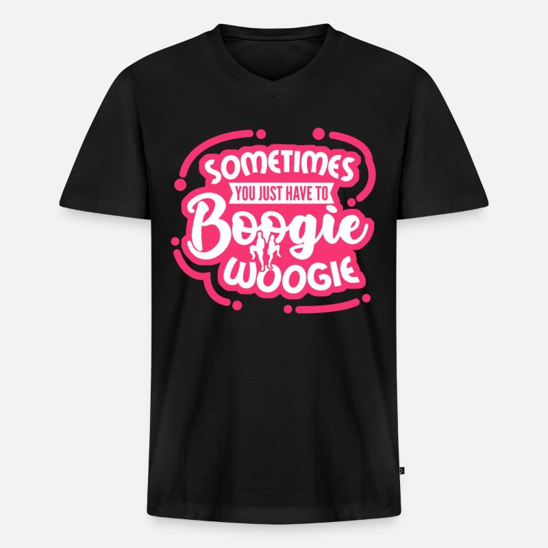 Boogie Woogie Boogie-Woogie Dancing - Männer Premium Bio T-Shirt mit V-Ausschnitt - Schwarz