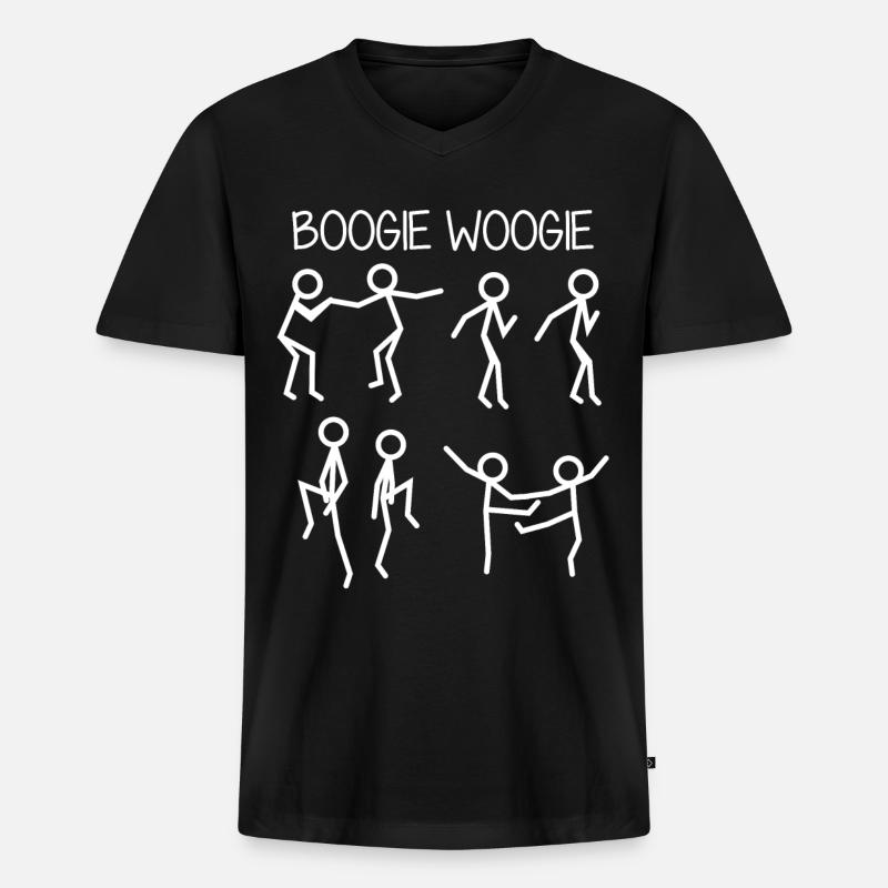 Boogie Woogie Dancing Boogie-Woogie - Men's Premium Organic T-shirt with V-neck - black