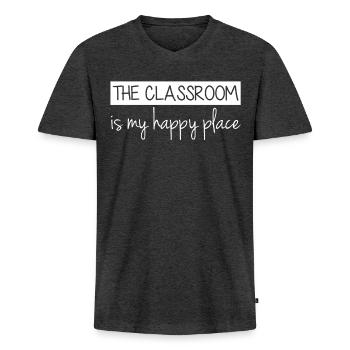 Teachers School College Students Teacher - Men's Premium Organic T-shirt with V-neck - heather anthracite - Front - Nico (187cm)
