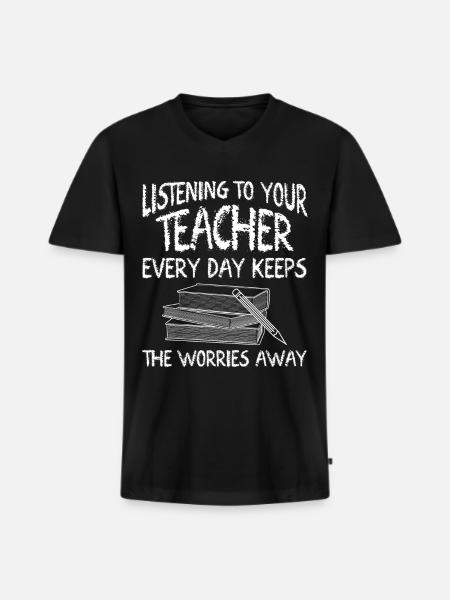 School Teacher Teaching Teachers - Männer Premium Bio T-Shirt mit V-Ausschnitt - Schwarz