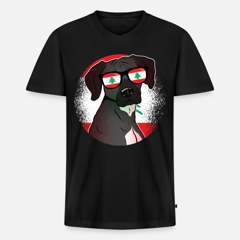 Libanon - Männer Premium Bio T-Shirt mit V-Ausschnitt - Schwarz