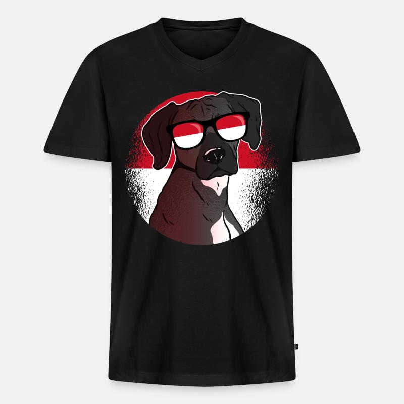 Monaco - Männer Premium Bio T-Shirt mit V-Ausschnitt - Schwarz