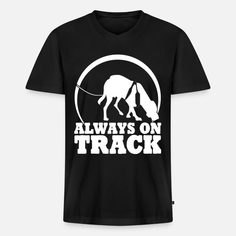 Mantrailing Mantrailer Dog - Männer Premium Bio T-Shirt mit V-Ausschnitt - Schwarz
