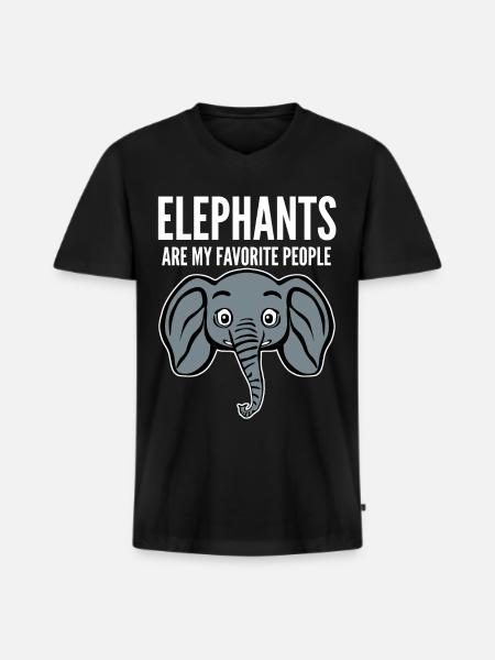 Elephant Elephants - Men's Premium Organic T-shirt with V-neck - black