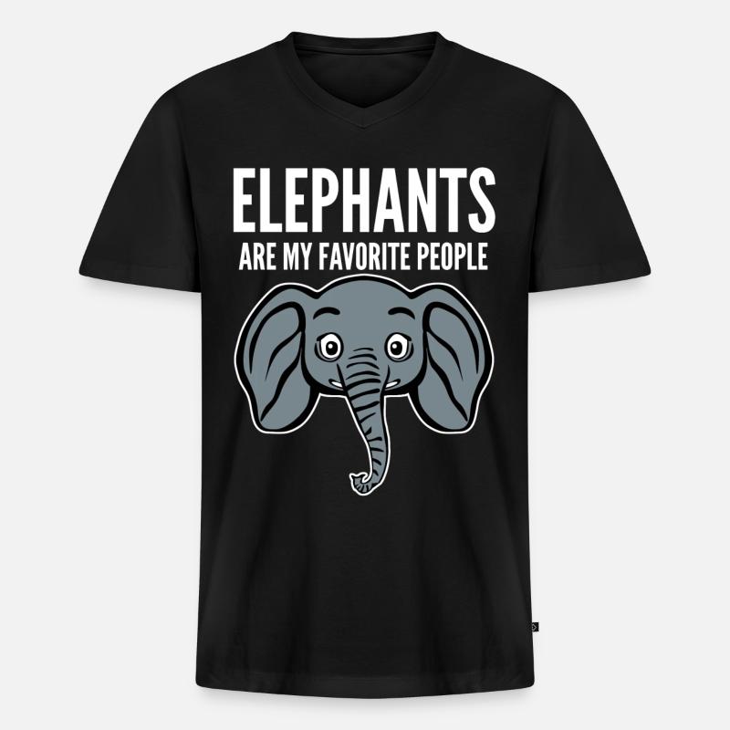 Elephant Elephants - Männer Premium Bio T-Shirt mit V-Ausschnitt - Schwarz