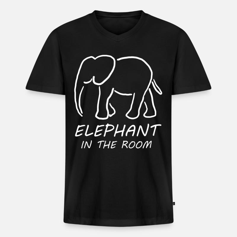 Elephants Elephant - Männer Premium Bio T-Shirt mit V-Ausschnitt - Schwarz