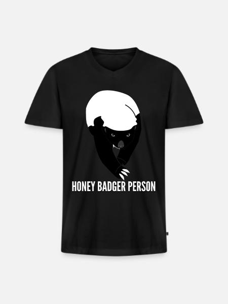 Honey Badgers Grumpy Honey Badger - Men's Premium Organic T-shirt with V-neck - black