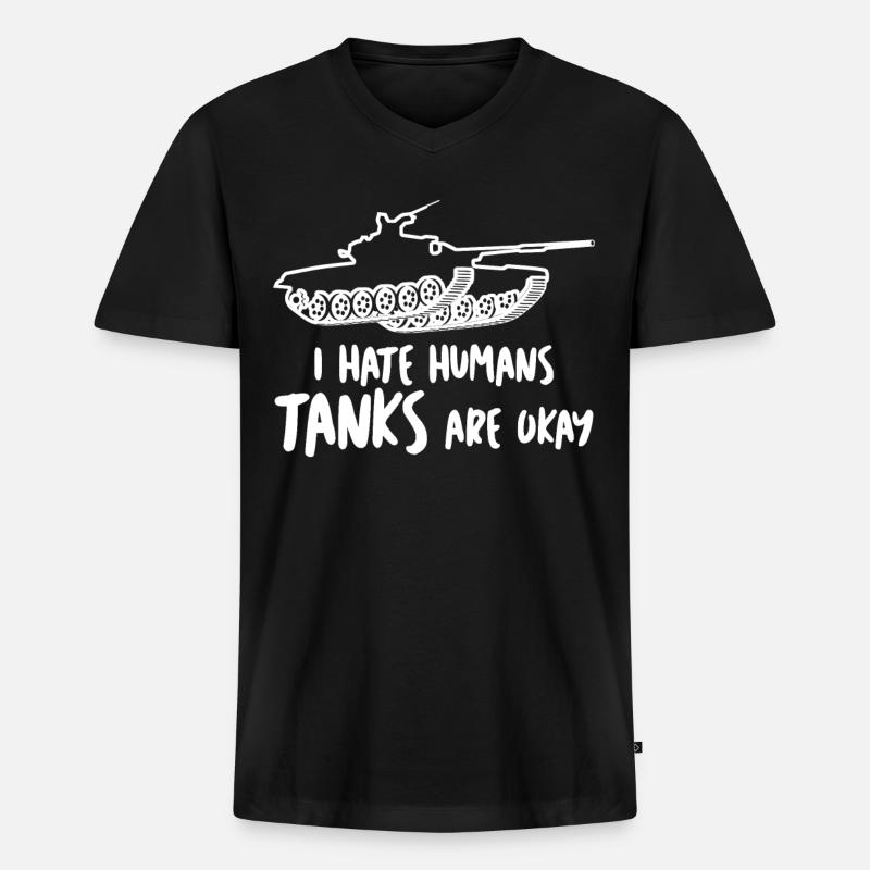 MBT Tank Driver Tanks - Männer Premium Bio T-Shirt mit V-Ausschnitt - Schwarz