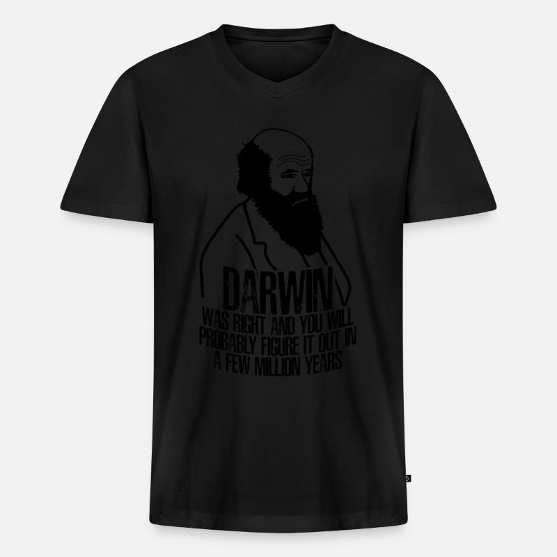 Grumpy Darwin Award Misanthrope - Männer Premium Bio T-Shirt mit V-Ausschnitt - Schwarz