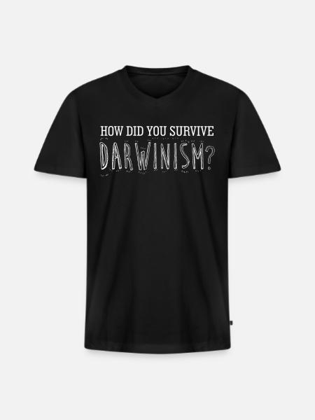 Misanthrope Darwin Award Grumpy - Men's Premium Organic T-shirt with V-neck - black