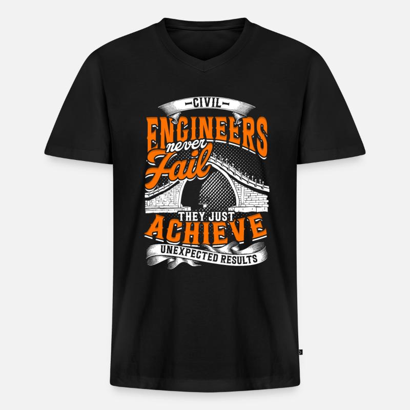 Bridge Engineer Civil Engineering - Men's Premium Organic T-shirt with V-neck - black
