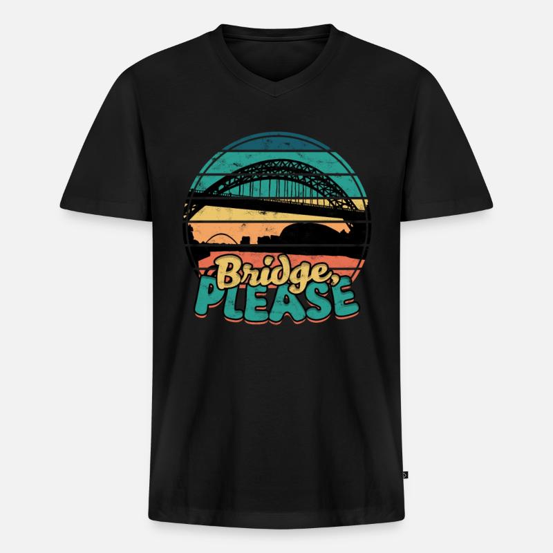 Bridge Engineer Bridge Please - Men's Premium Organic T-shirt with V-neck - black