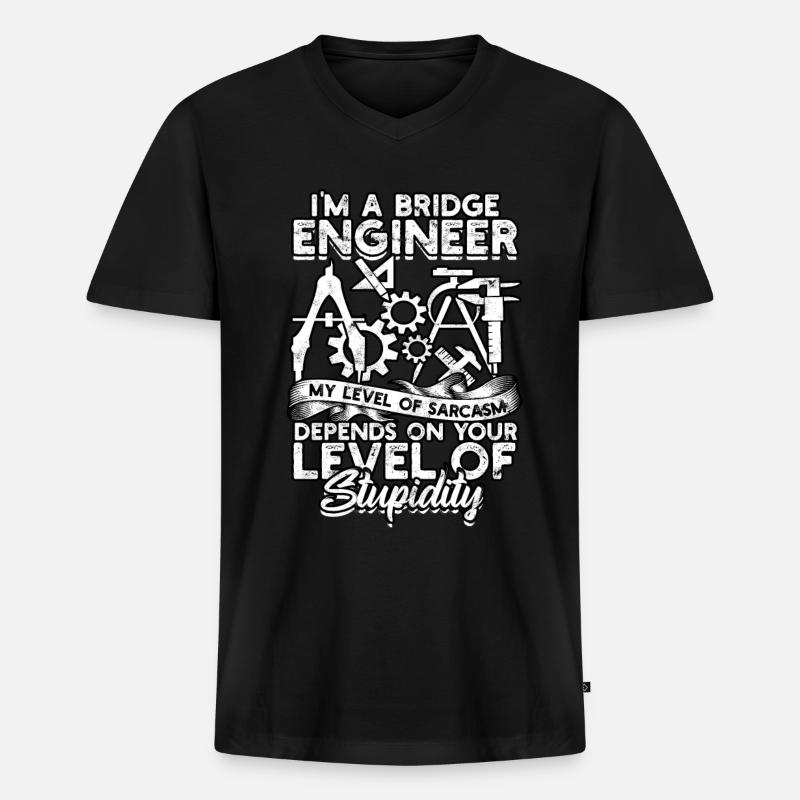 Civil Engineering Bridge Engineer - Men's Premium Organic T-shirt with V-neck - black