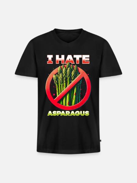 I hate asparagus - Men's Premium Organic T-shirt with V-neck - black