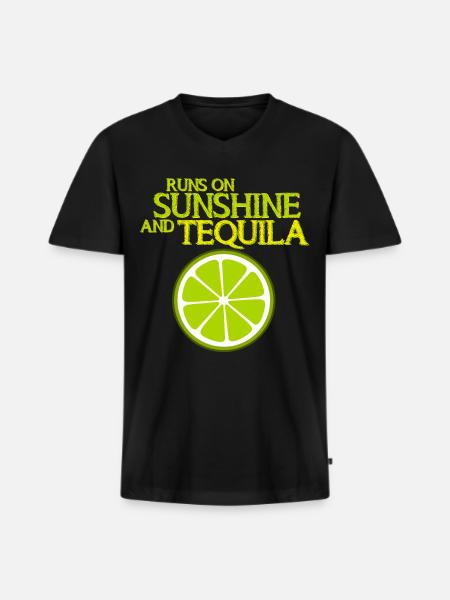 Tequila Lime Tequila Mexico - Men's Premium Organic T-shirt with V-neck - black