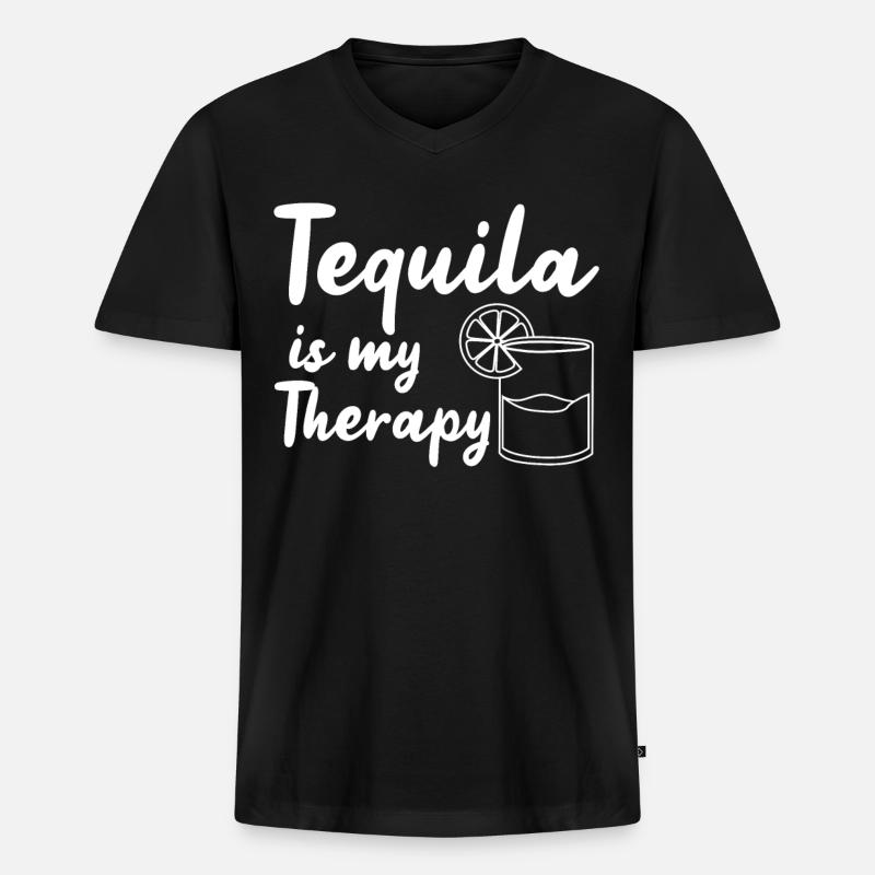Tequila - Männer Premium Bio T-Shirt mit V-Ausschnitt - Schwarz