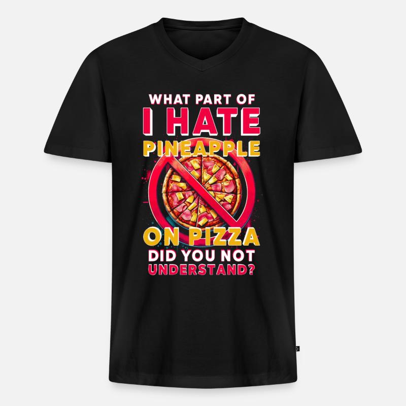 Ananas pizza - Männer Premium Bio T-Shirt mit V-Ausschnitt - Schwarz