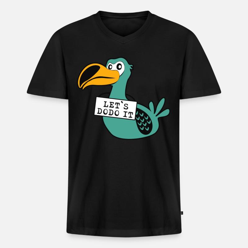 Lets Do it Dodo - Männer Premium Bio T-Shirt mit V-Ausschnitt - Schwarz