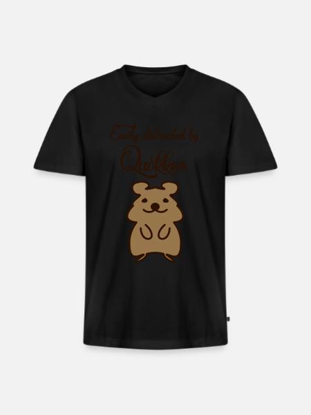 Quokka Quokkas - Men's Premium Organic T-shirt with V-neck - black