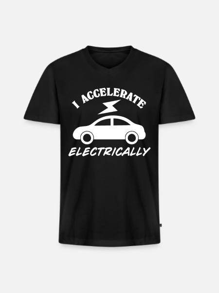 Elektroauto Batterie E-Car - Männer Premium Bio T-Shirt mit V-Ausschnitt - Schwarz
