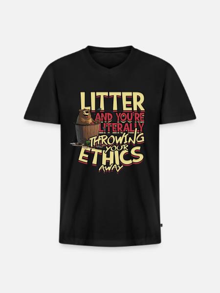 Umweltschutz Umweltschützer Klimaschutz - Männer Premium Bio T-Shirt mit V-Ausschnitt - Schwarz