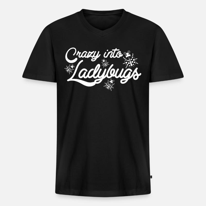 Ladybugs Ladybug - Männer Premium Bio T-Shirt mit V-Ausschnitt - Schwarz