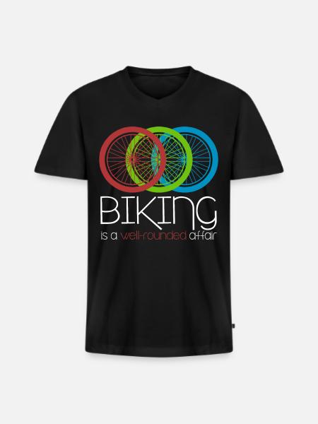 VTT VTT Descente - T-shirt encolure en V Premium bio Homme - noir