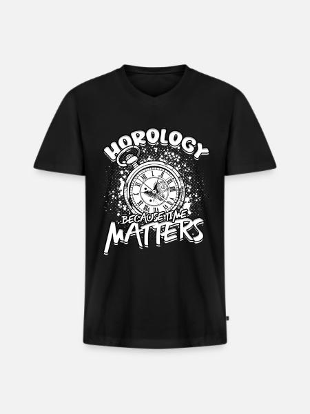 Uhrmacher Uhrmacherei - Männer Premium Bio T-Shirt mit V-Ausschnitt - Schwarz