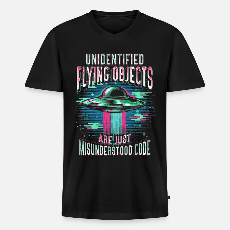 Robotik Ingenieur Misunderstood Code - Männer Premium Bio T-Shirt mit V-Ausschnitt - Schwarz