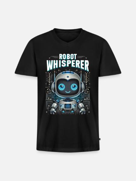 Robotics Engineer Robot Whisperer - Men's Premium Organic T-shirt with V-neck - black