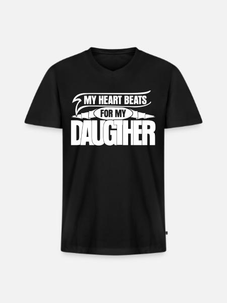 Daughters Father Dad Daughter - Men's Premium Organic T-shirt with V-neck - black