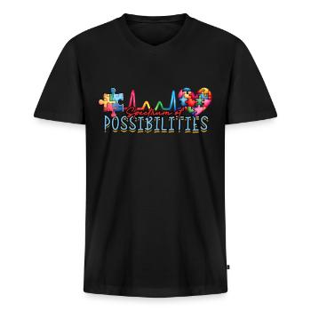 Autistisch Autisme Spectrum van mogelijkheden - Mannen Premium Bio T-shirt met V-hals - zwart - Voor - Nico (187cm)