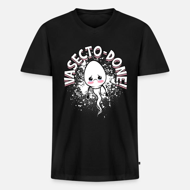 Vasektomie Vasecto-done - Männer Premium Bio T-Shirt mit V-Ausschnitt - Schwarz