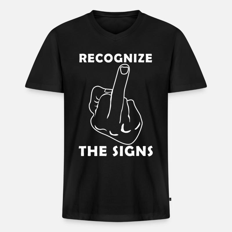 Sarcasm Grumpy Misanthrope - Männer Premium Bio T-Shirt mit V-Ausschnitt - Schwarz