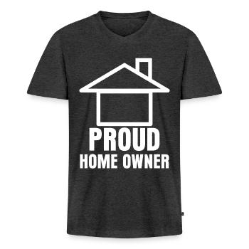 House Building Homeowner Housewarming - Men's Premium Organic T-shirt with V-neck - heather anthracite - Front - Nico (187cm)