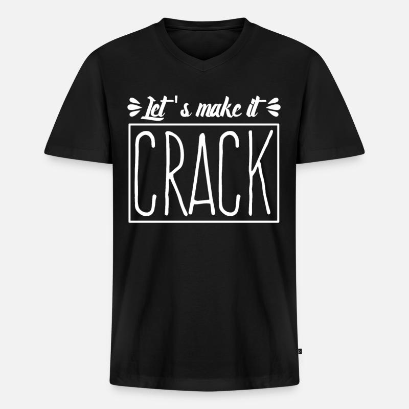 Physio Physiotherapy Cracking - Männer Premium Bio T-Shirt mit V-Ausschnitt - Schwarz