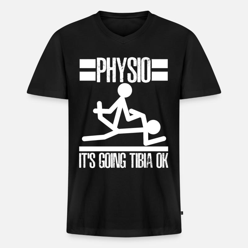 Physiotherapy Physio - Männer Premium Bio T-Shirt mit V-Ausschnitt - Schwarz