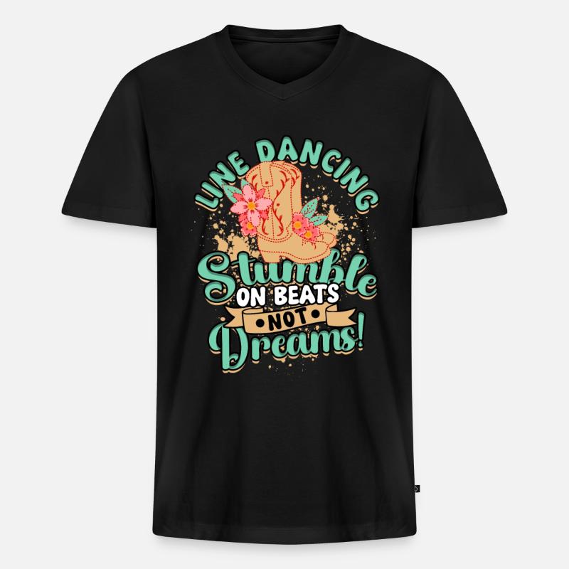 Line Dance - Männer Premium Bio T-Shirt mit V-Ausschnitt - Schwarz