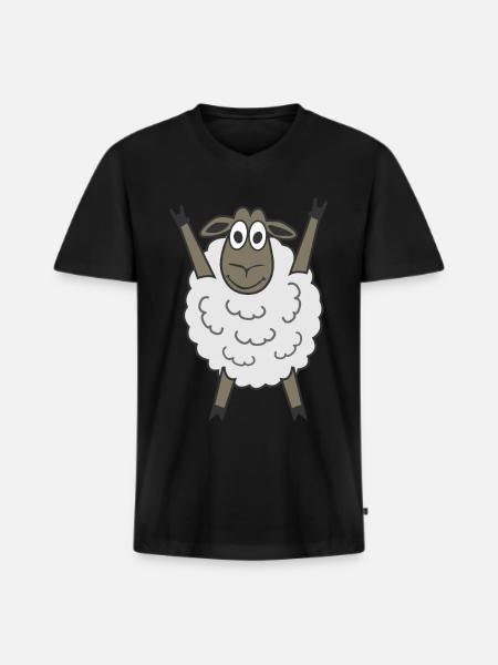 Sheep Funny Shepherd Farmer - Men's Premium Organic T-shirt with V-neck - black