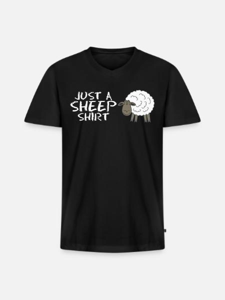 Cheap Farmer Sheep - Men's Premium Organic T-shirt with V-neck - black