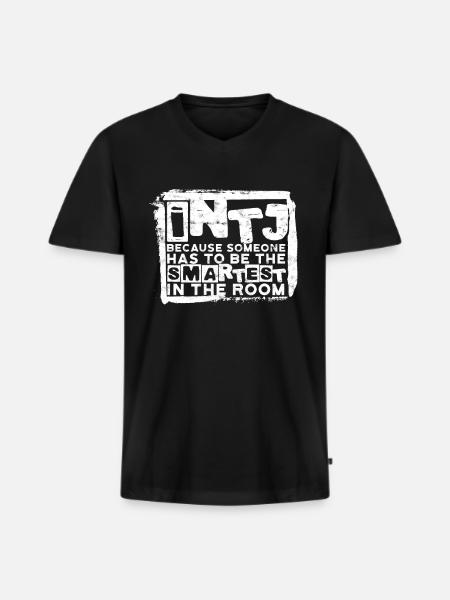 INTJ Persönlichkeit Architekt - Männer Premium Bio T-Shirt mit V-Ausschnitt - Schwarz