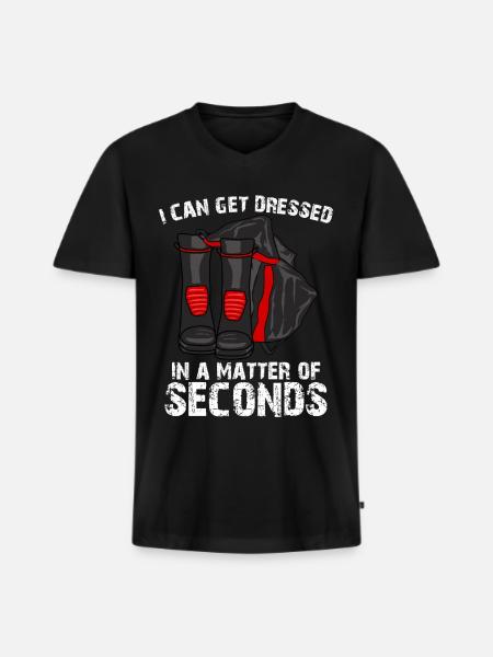 Fireman Fire Brigade Firefighter - Men's Premium Organic T-shirt with V-neck - black
