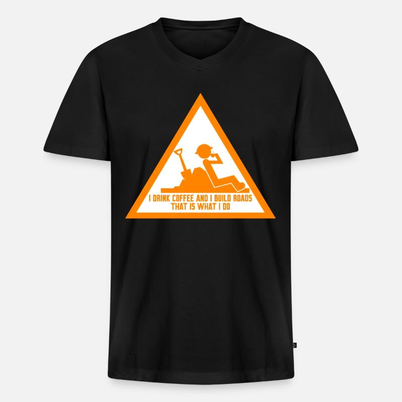 Road Keeper Roadbuilder Roadmaker - Männer Premium Bio T-Shirt mit V-Ausschnitt - Schwarz