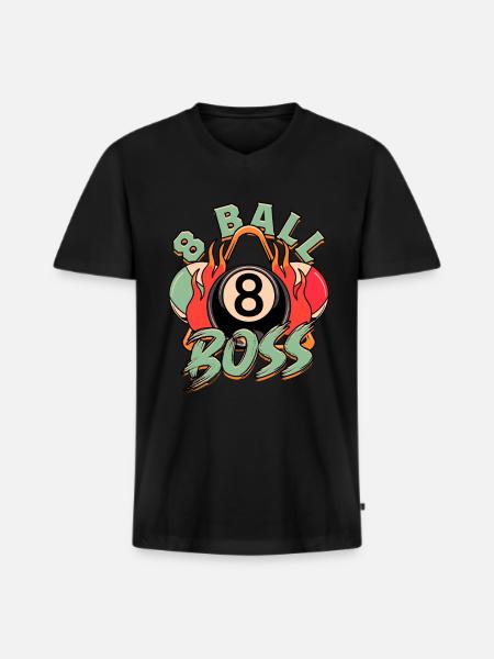 8-Ball Billard - Männer Premium Bio T-Shirt mit V-Ausschnitt - Schwarz