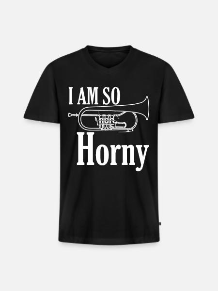 Bugle Orchestre Cuivres - T-shirt encolure en V Premium bio Homme - noir