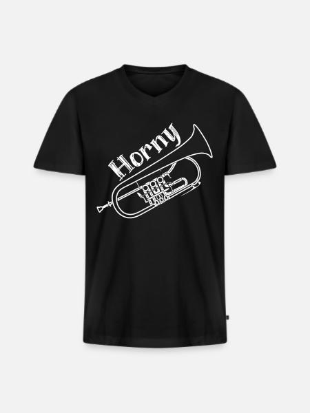 Cuivres Orchestre Bugle - T-shirt encolure en V Premium bio Homme - noir