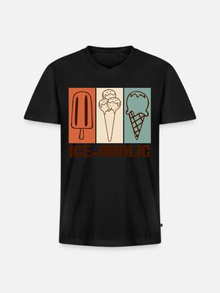 Ice Cream Summer - Men's Premium Organic T-shirt with V-neck - black