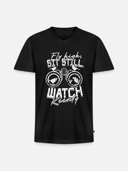 Bird watching ornithologist - Men's Premium Organic T-shirt with V-neck - black